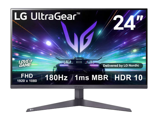 24” UltraGear FHD VA-spelskärm med 180 Hz uppdateringsfrekvens och HDR10